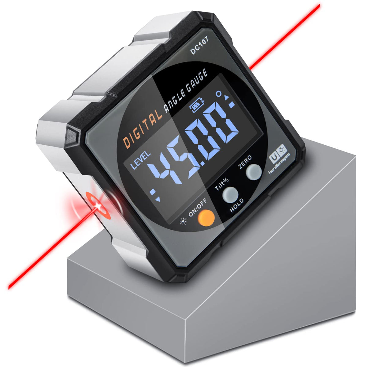 COROLLATA digital angle finder laser – precise angle reading for quick setup.