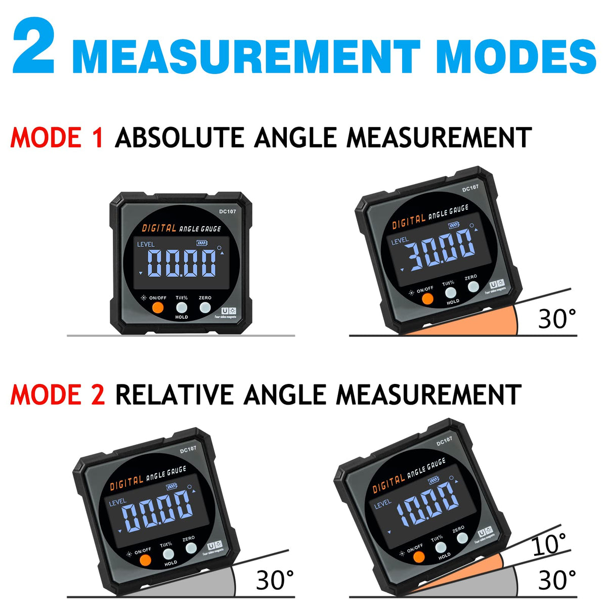 COROLLATA magnetic angle gauge four sides – stable grip during cuts.