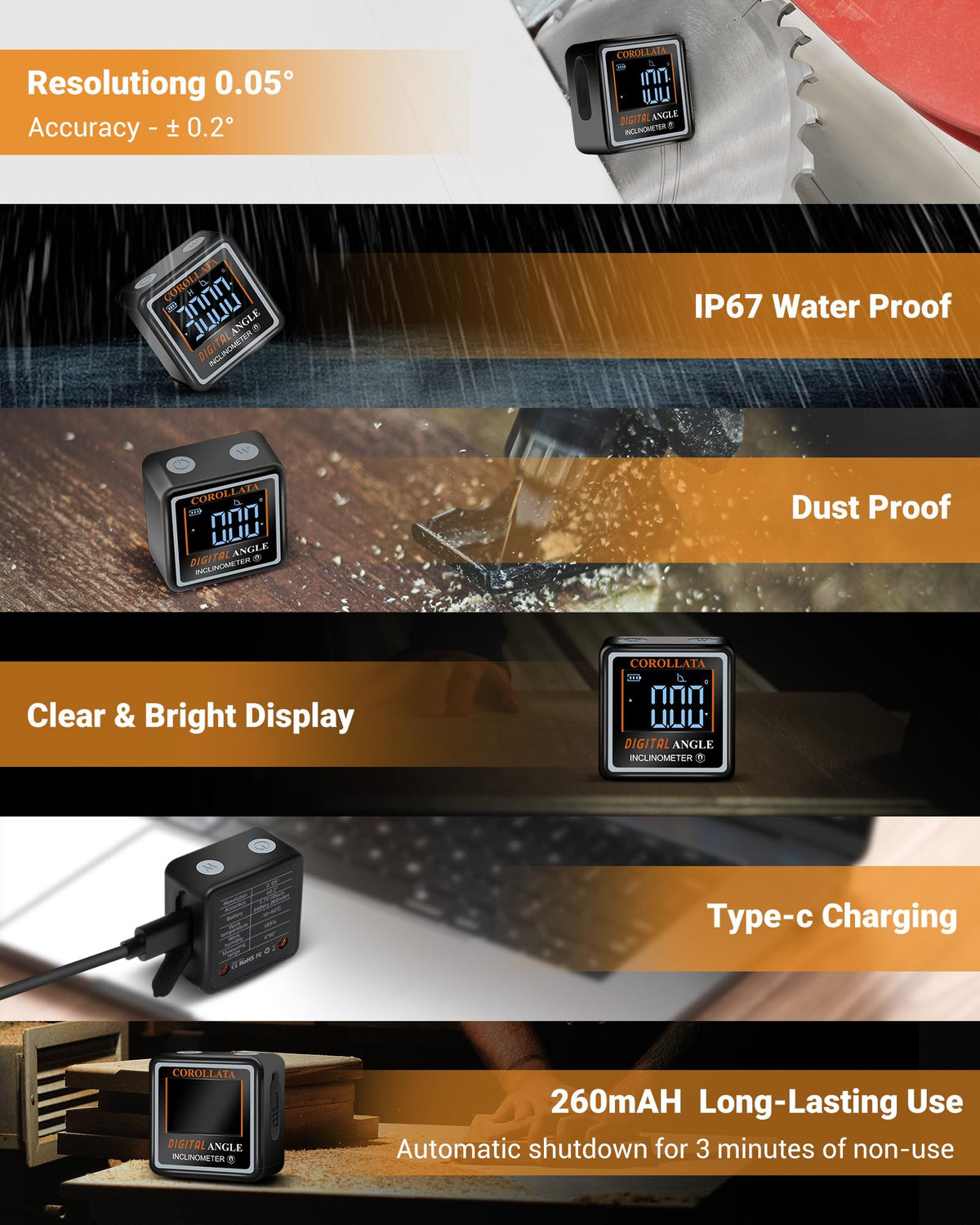 COROLLATA magnetic fixation on metal surfaces enables hands-free use.