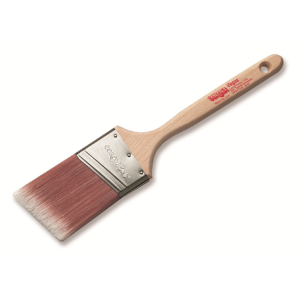 Corona Clipper Champagne Nylon Vegas brush with ergonomic hardwood handle for smooth finishes.