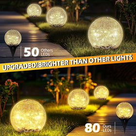 Coroor cracked-glass globe at night creates romantic ambient glow for gardens