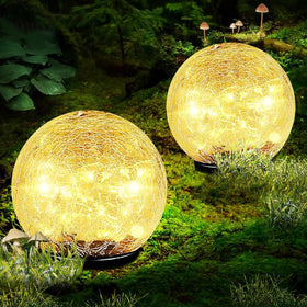 Coroor garden solar ball lights illuminate outdoor paths with warm, diamond-like glow