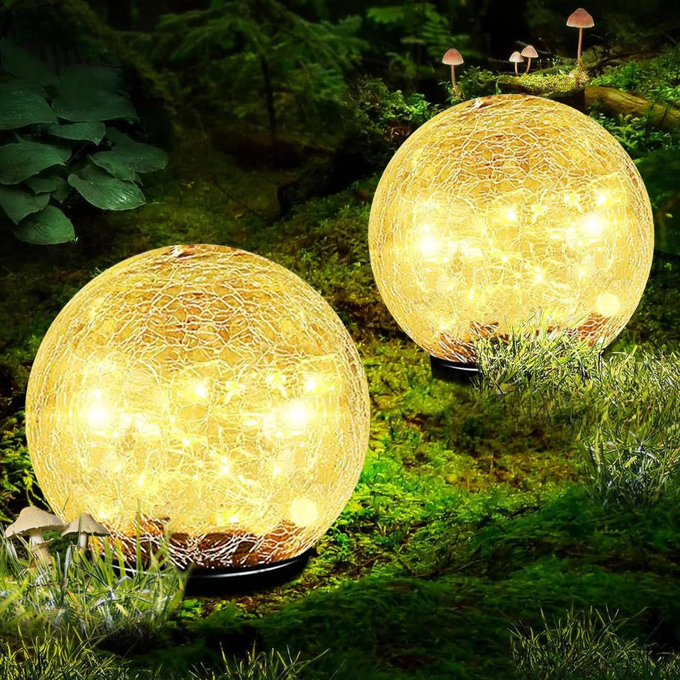 Coroor garden solar ball lights illuminate outdoor paths with warm, diamond-like glow