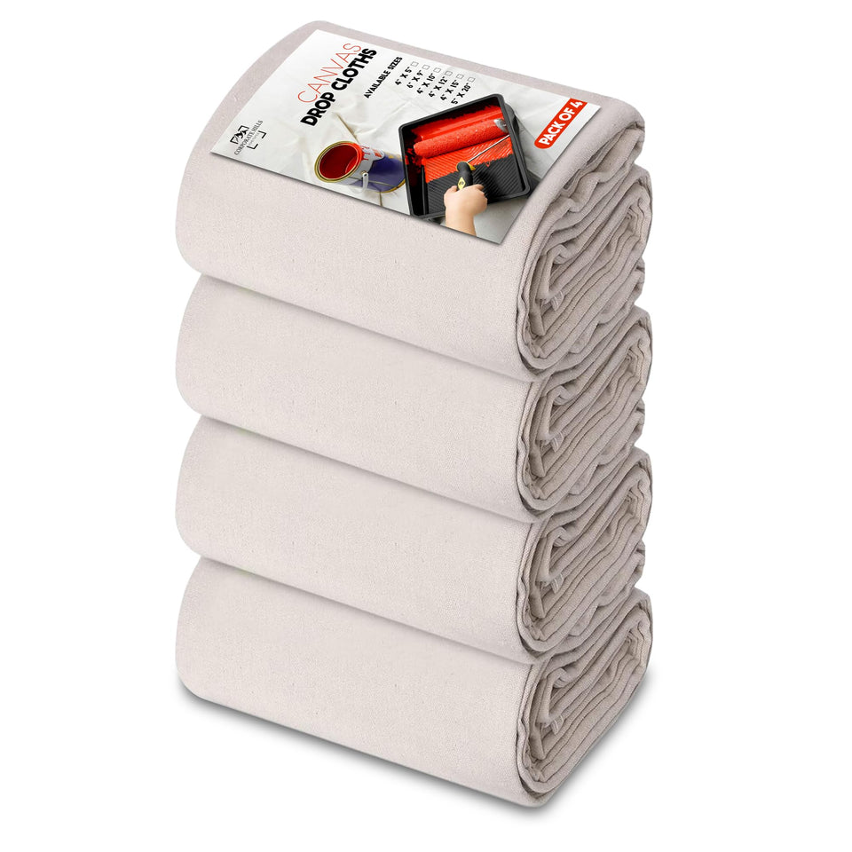 Corporate Hills Canvas Drop Cloth protects floors during painting with thick twill fabric.