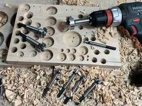 Cortool Forstner bits cut clean, flat-bottom pockets with minimal chipping.