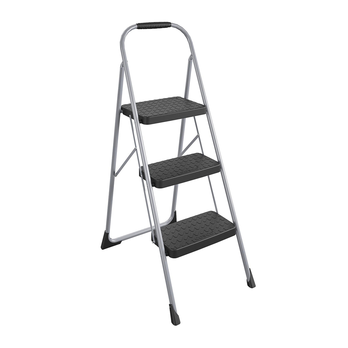 Cosco 11408PBL1E three-step stool grey with large steps for stable reach.