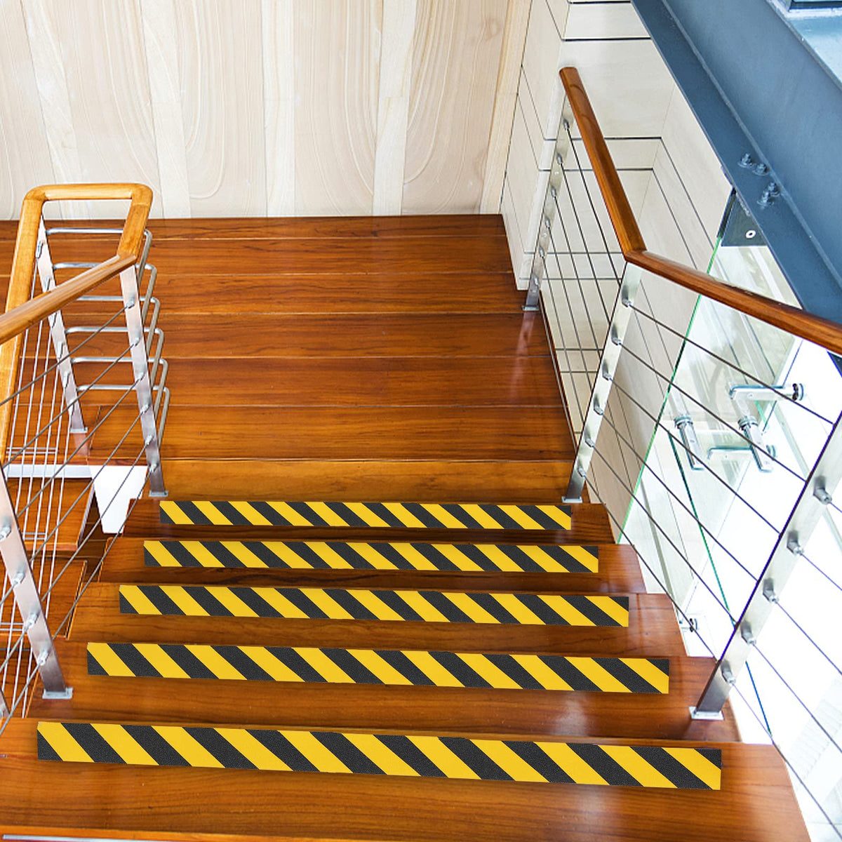 COSIMIXO tape applied to stairs for secure footing.