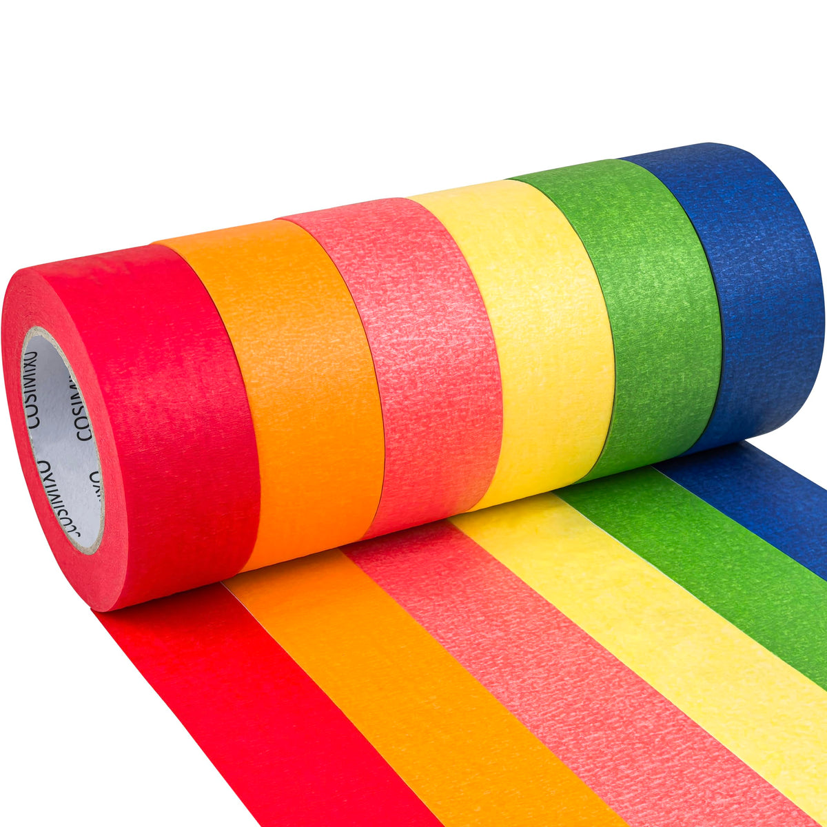 COSIMIXO colored masking tape rainbow rolls for crisp lines and easy removal