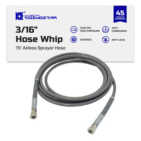 Cosmostar 15ft hose length enables reachable interior and exterior spots.