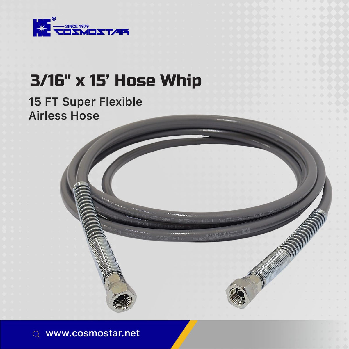 Cosmostar 3300psi capacity supports high-pressure spraying tasks.
