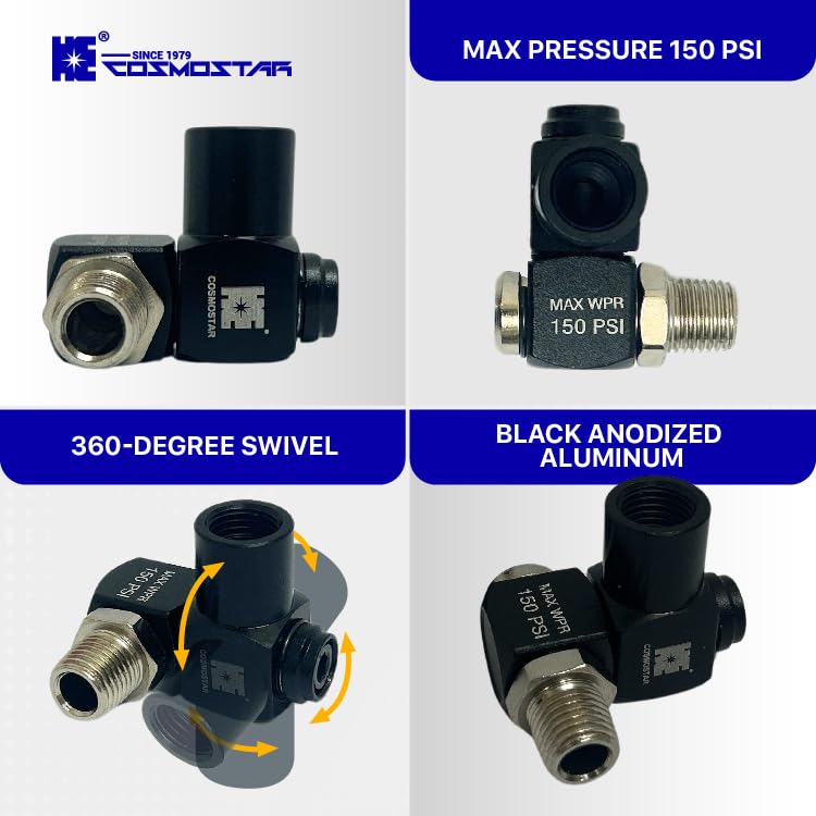 Cosmostar swivel connectors ideal for air tools like grinders and drills