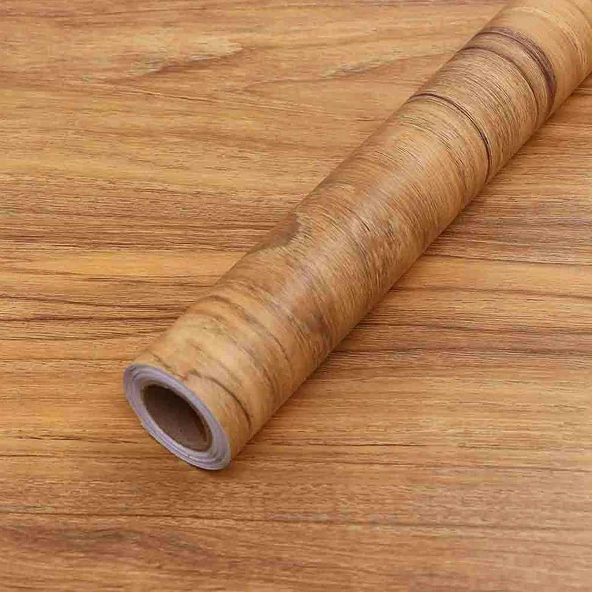 COSNIGHT wood grain wallpaper close-up shows grid-backed ease of cutting.