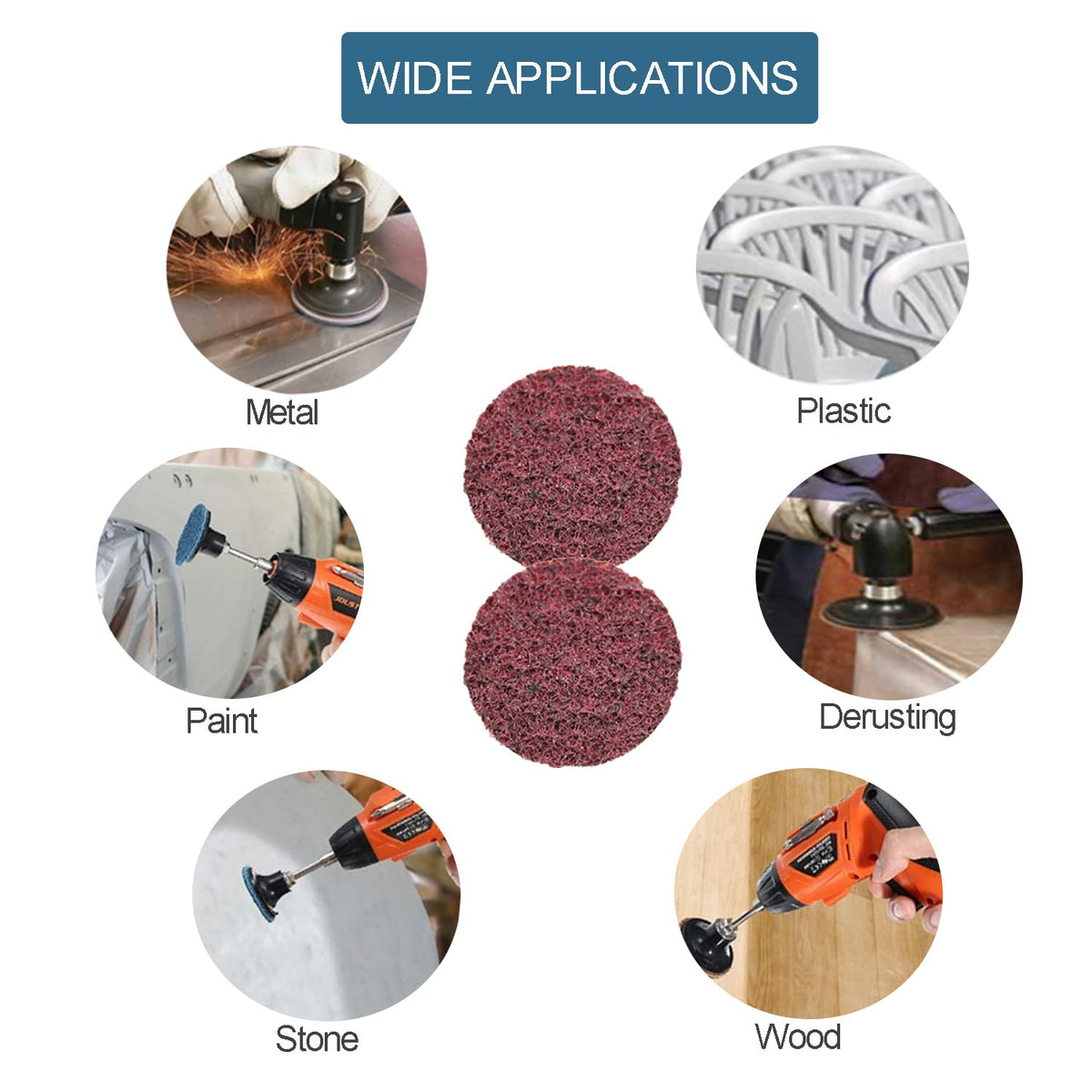 COSPOF 25-piece red-medium discs, ready for versatile sanding tasks.