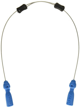 Costa C-Line adjustable retainer in silver and Costa blue securing sunglasses on water.