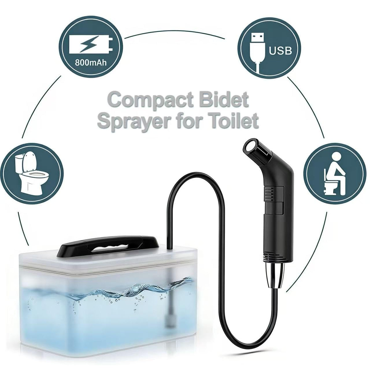 COSWE portable bidet with high and low pressure for customizable cleansing.