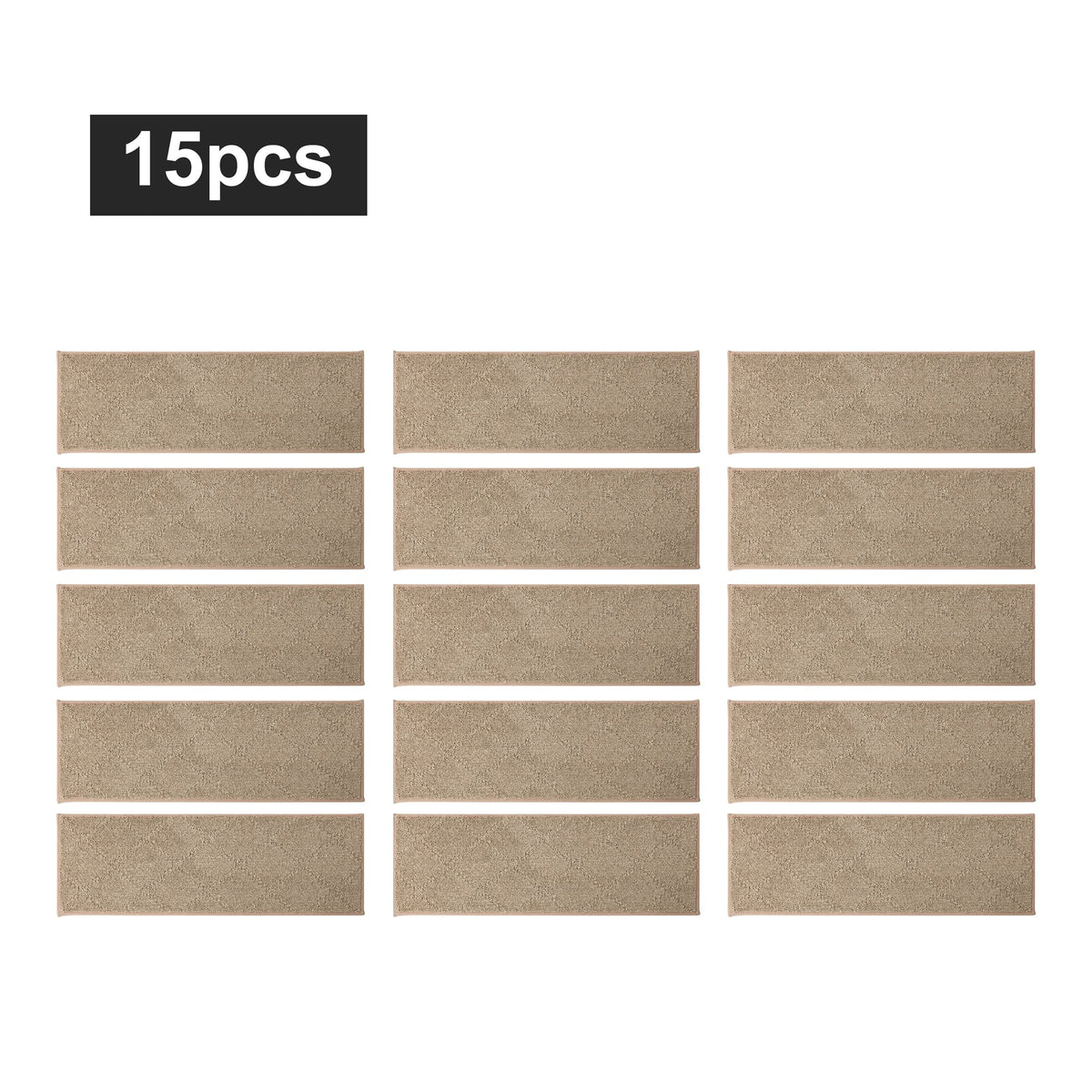 COSY HOMEER 15-piece beige stair runners create cohesive entryways.