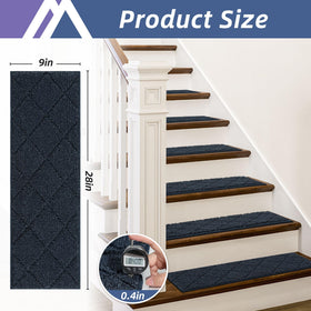 COSY HOMEER durable polyester navy stair treads for high traffic