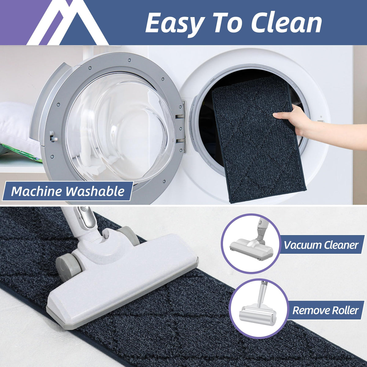 COSY HOMEER easy-peel-stick navy stair treads for quick setup