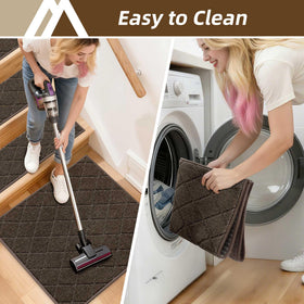 COSY HOMEER 30x30 brown tread protects wood stairs with pet-friendly grip