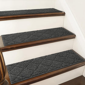 COSY HOMEER edging stair treads 28x9 inches provide secure non-slip coverage for wooden stairs.