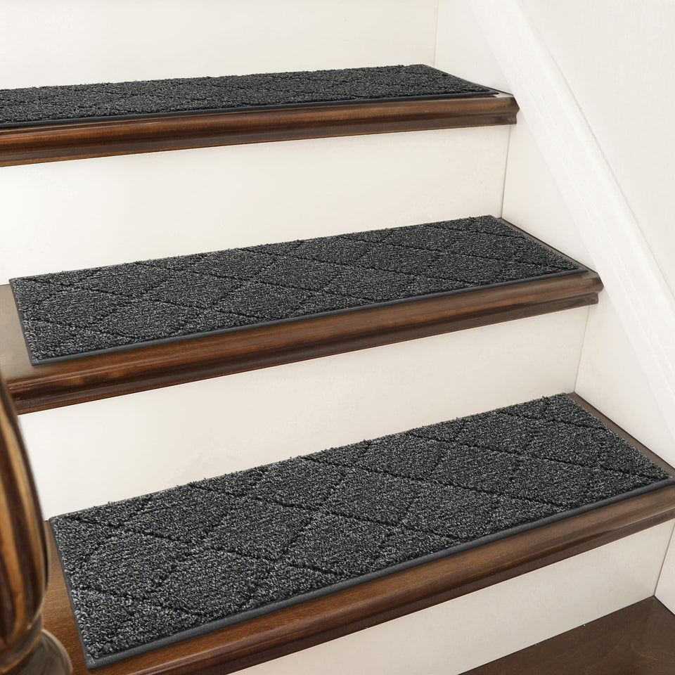 COSY HOMEER edging stair treads 28x9 inches provide secure non-slip coverage for wooden stairs.
