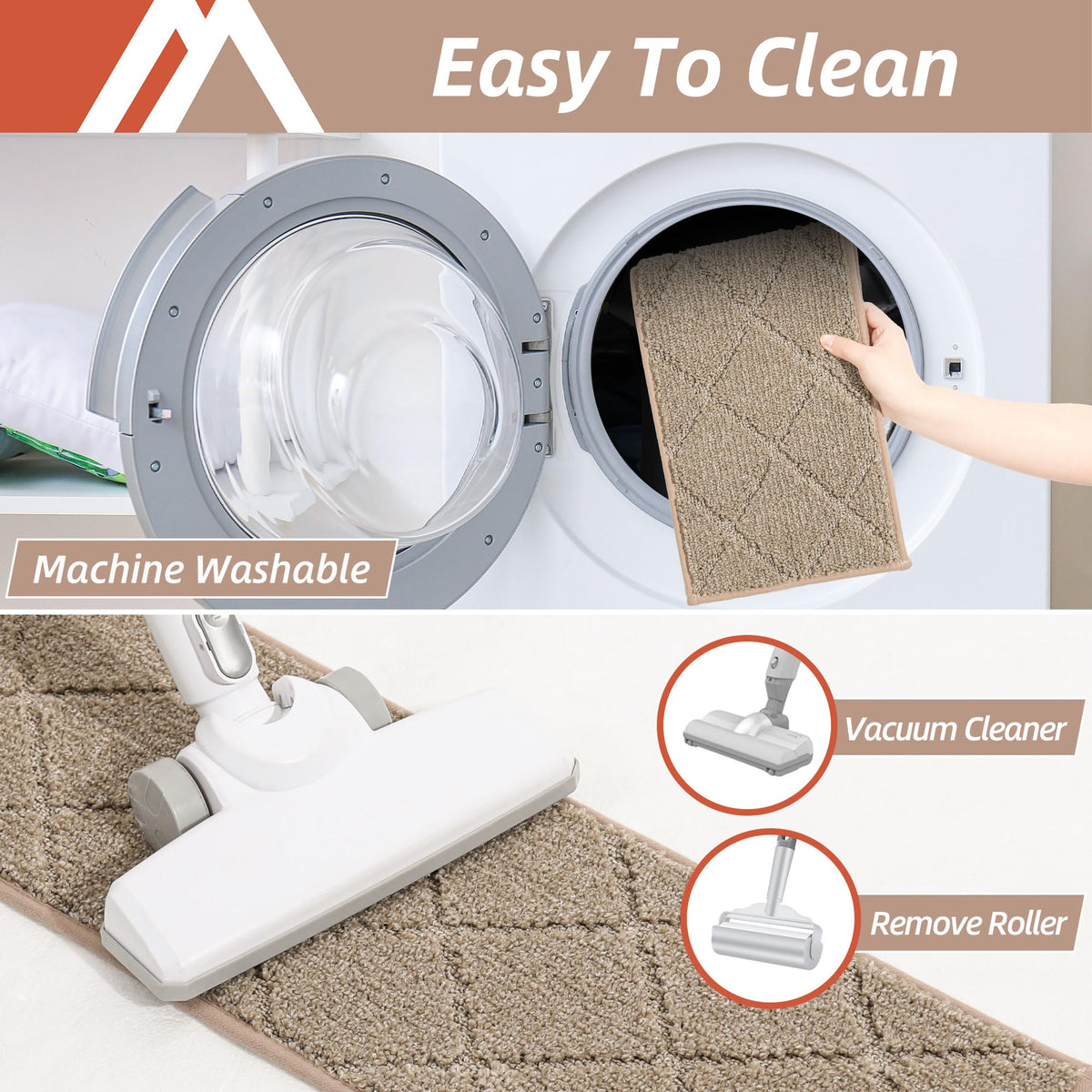 COSY HOMEER beige stair treads protect floors during daily use