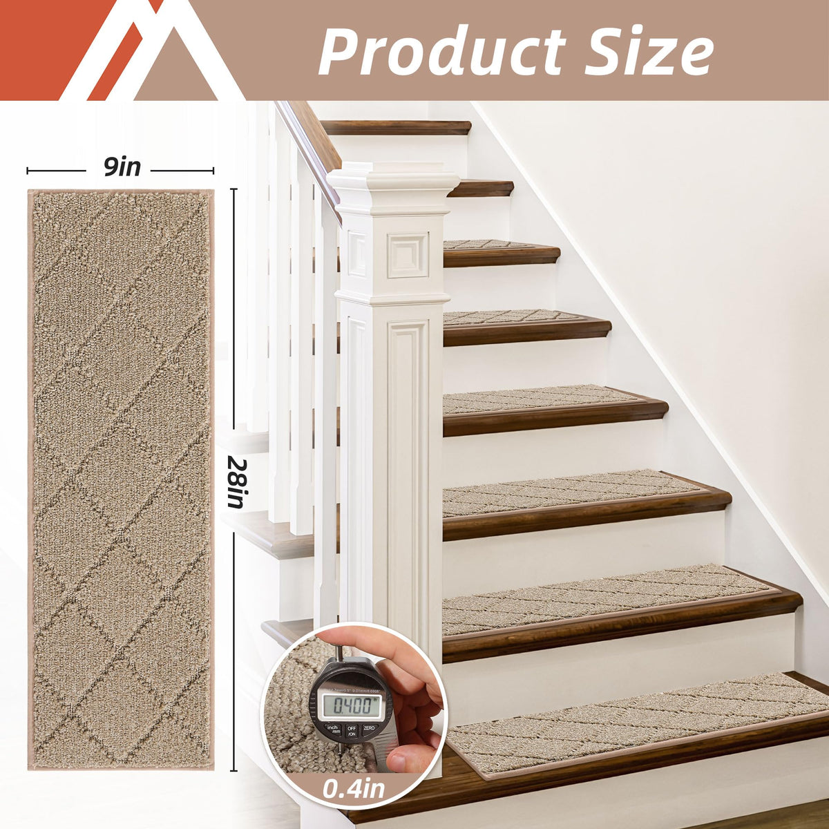 COSY HOMEER beige stair treads ideal for kids’ safety on stairs