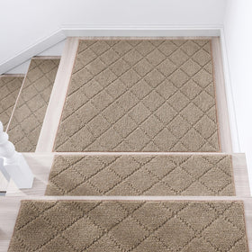 COSY HOMEER edging stair treads on beige wood steps provide secure grip