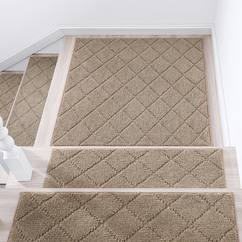 COSY HOMEER edging stair treads on beige wood steps provide secure grip