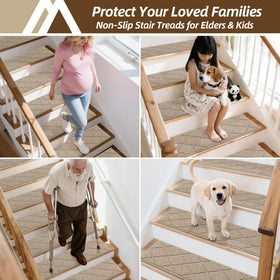 COSY HOMEER kid and pet friendly stair mat suitable for households with children and pets.