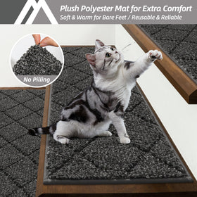 COSY HOMEER low-profile stair mat fits under doors without snagging.