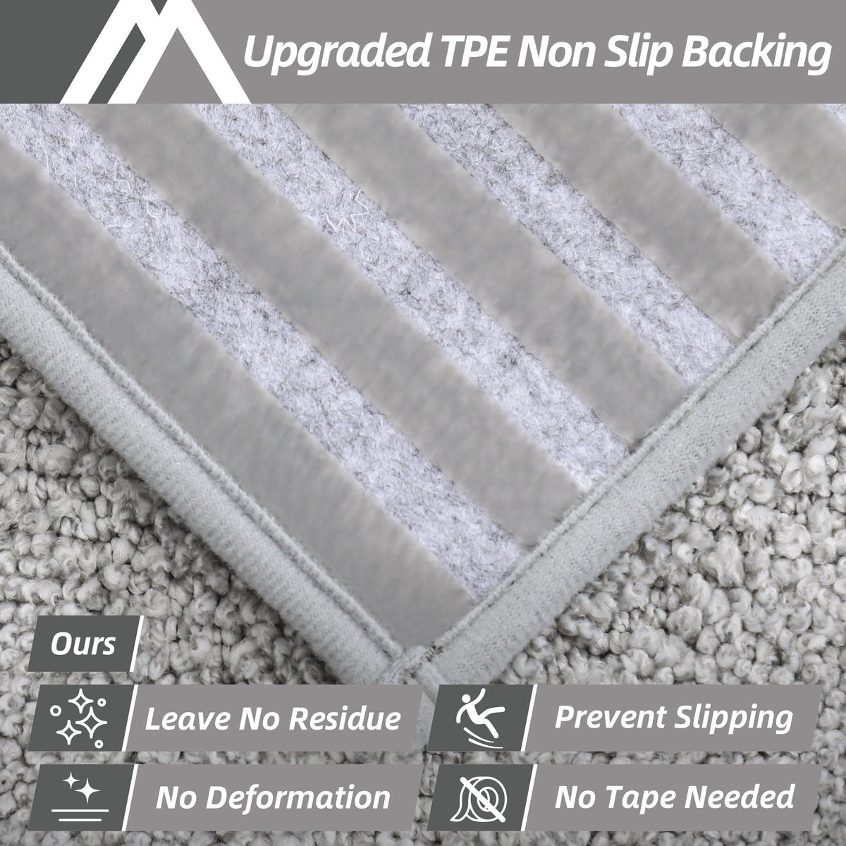 COSY HOMEER edging stair rugs with TPE backing stay put on dry surfaces