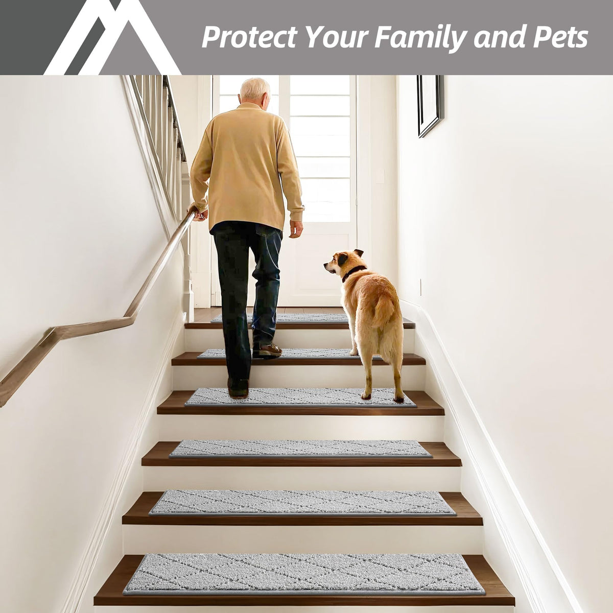 COSY HOMEER 28x9 stair mats are easy to peel, stick, and reposition