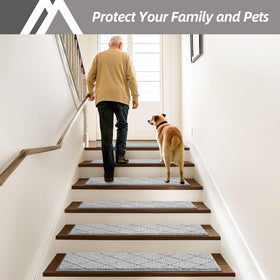 COSY HOMEER 28x9 stair mats are easy to peel, stick, and reposition