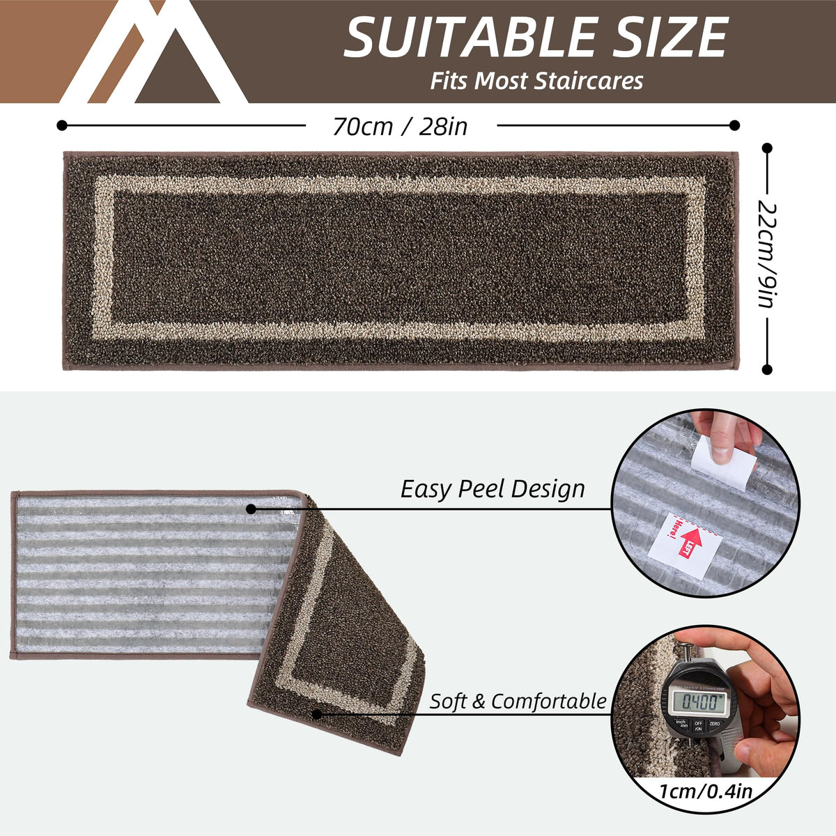 Cosy Homeer polyester cushioning soft footfall reduces impact on stairs