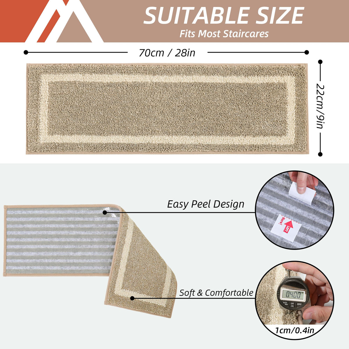 COSY HOMEER peel-place-press installation on dry stairs