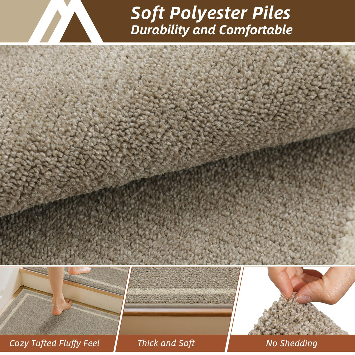 COSY HOMEER beige color complements many stair decors.