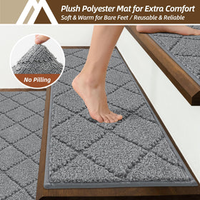 COSY HOMEER reusable stair rugs install easily without glue, saving time.