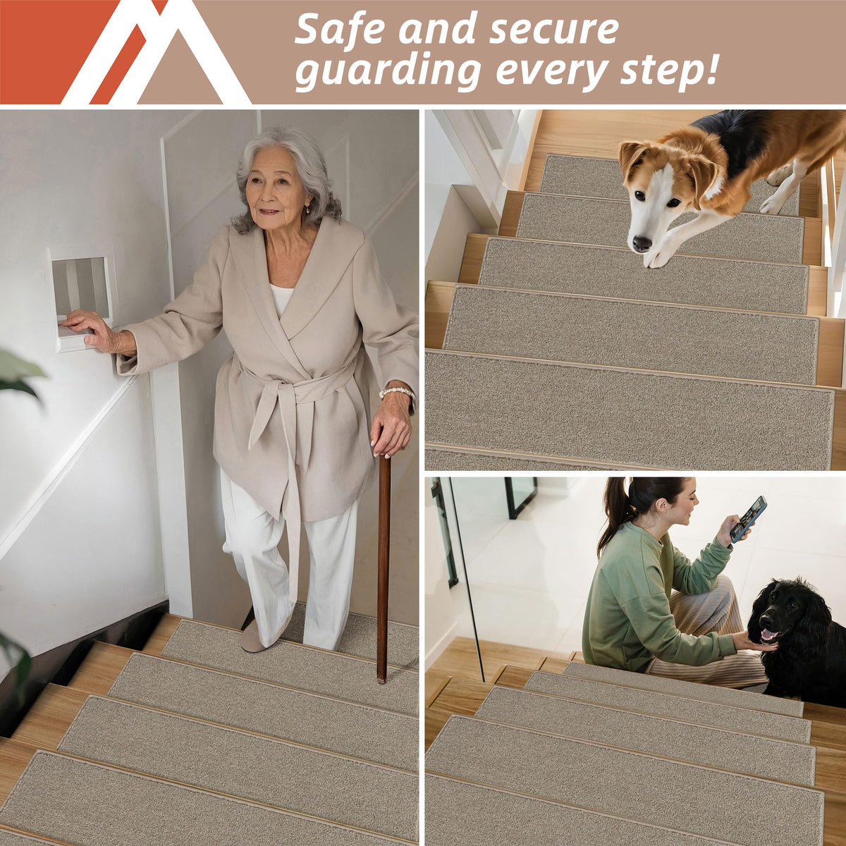 COSY HOMEER beige design blends with decor and reduces noise.