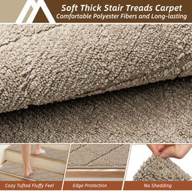 COSY HOMEER stair treads polyester construction for durable daily use on stairs.