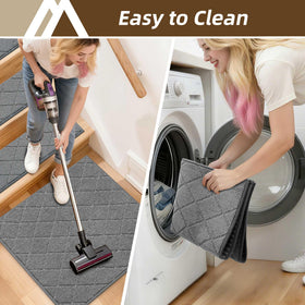 COSY HOMEER washable stair mats resist shedding and color fade.