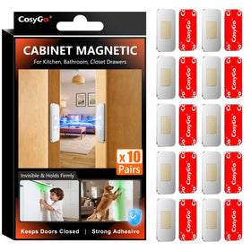 CosyGo 10-set magnetic cabinet catches front view showing a secure, slim profile.