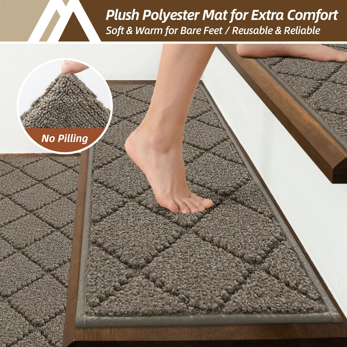 COSY HOMEER stair treads with anti-slip TPE strips durability and grip