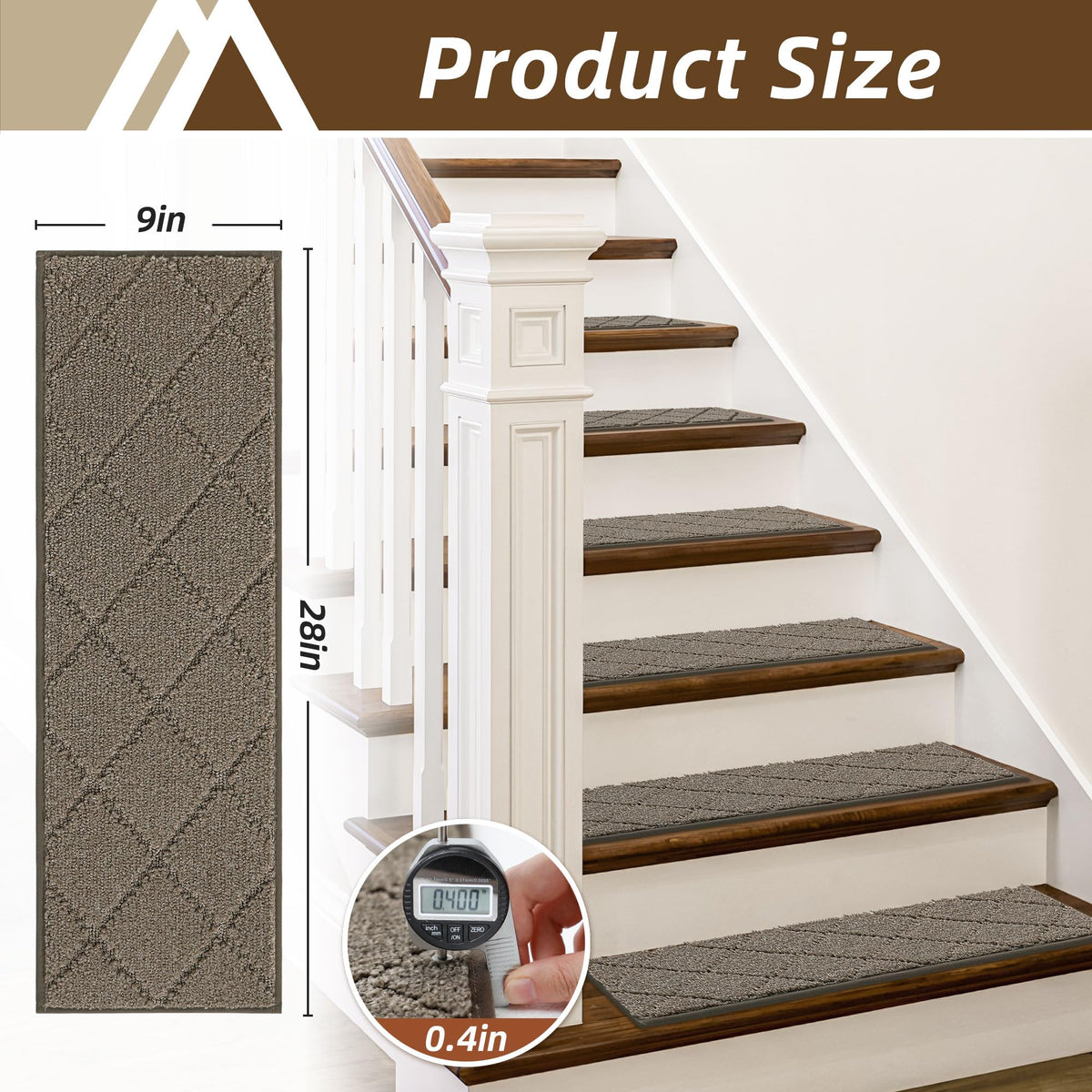 COSY HOMEER 9x28 inch treads reduce noise and keep feet warm