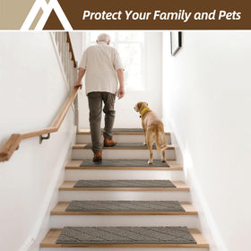 COSY HOMEER light brown stair rugs blend with decor and protect stairs