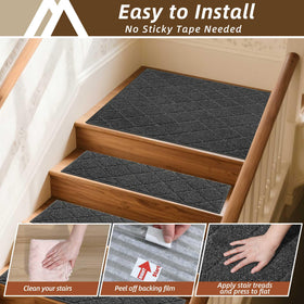 COSY HOMEER Edging Stair Treads peel-and-stick installation guide.