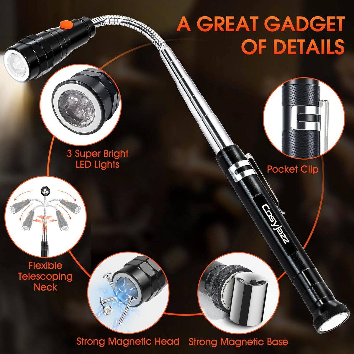 Cosyjazz magnetic head and base grip metal parts securely.
