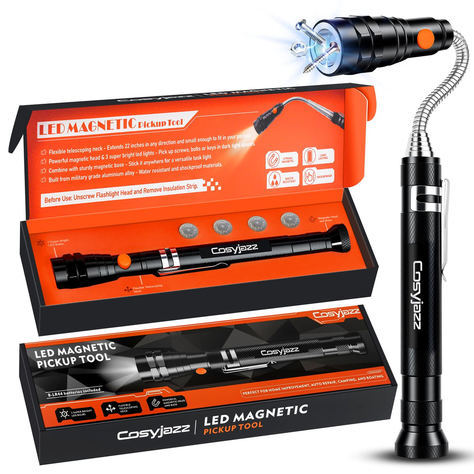 Cosyjazz magnetic pickup tool extendable neck reaches tight spots.