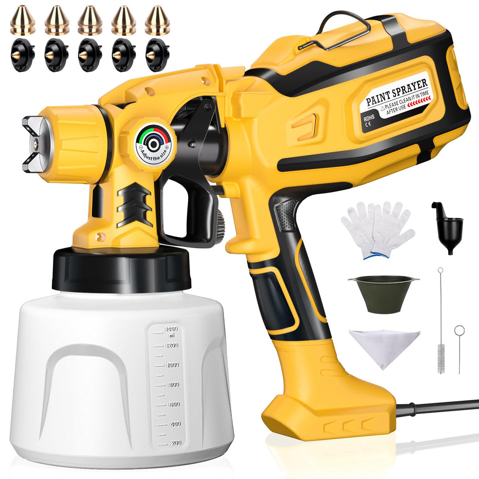 Cosyjazz 1200W HVLP paint sprayer delivering smooth finishes
