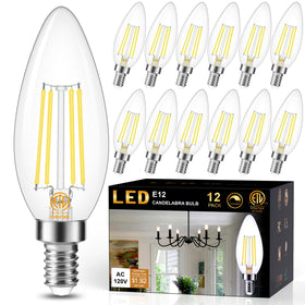 Cotanic dimmable E12 LED candle bulb with clear glass in daylight for chandeliers